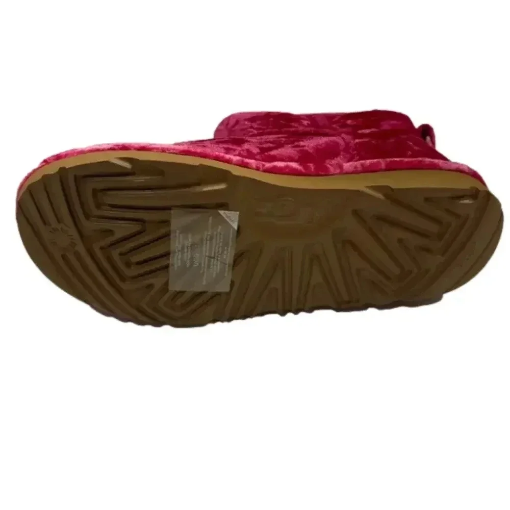 Ugg Classic Mini Ii Velvet Fashion Winter Boots Raspberry Kids Size 6 NWT